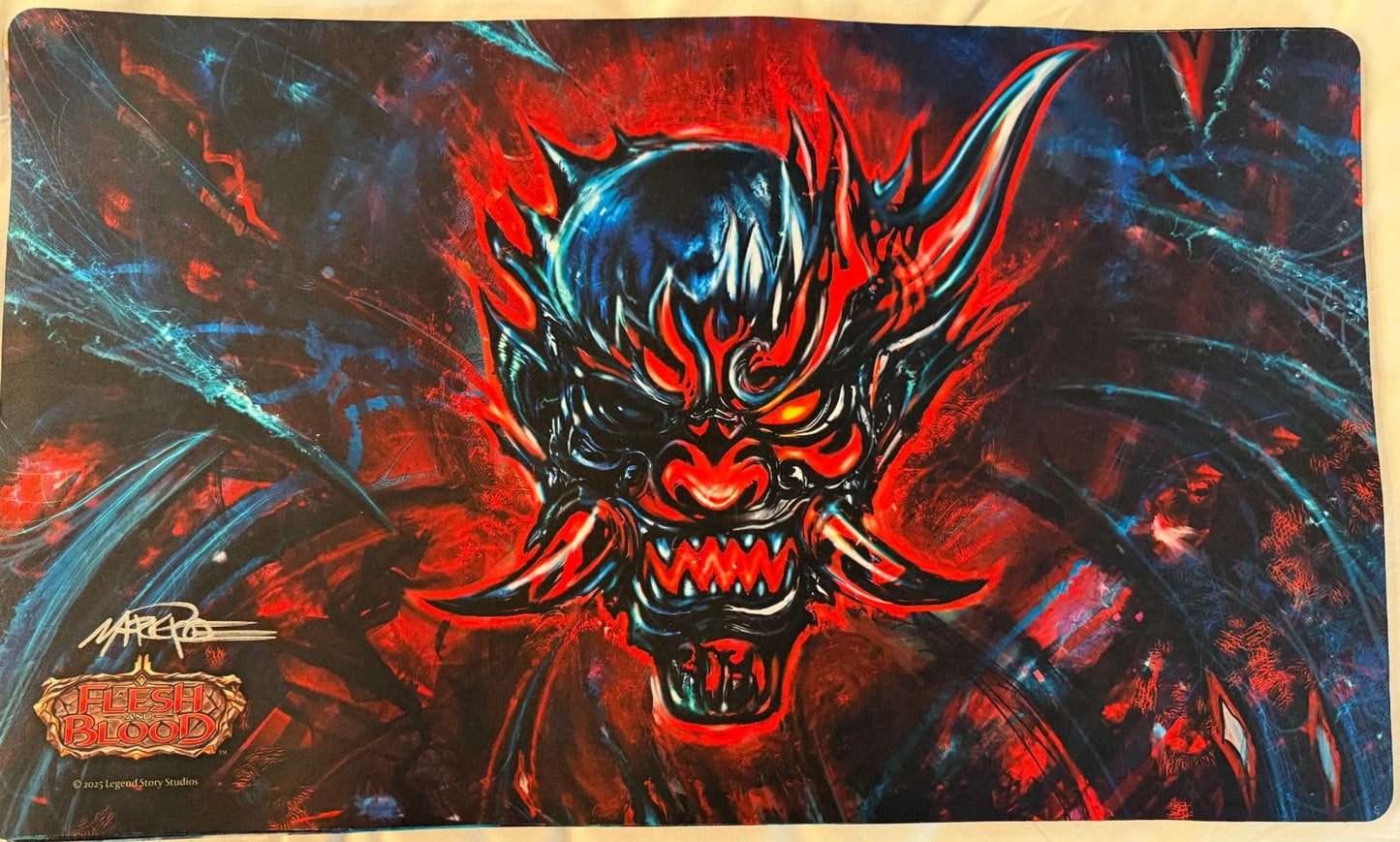 Mask of Deceit Playmat Mark Poole Signed