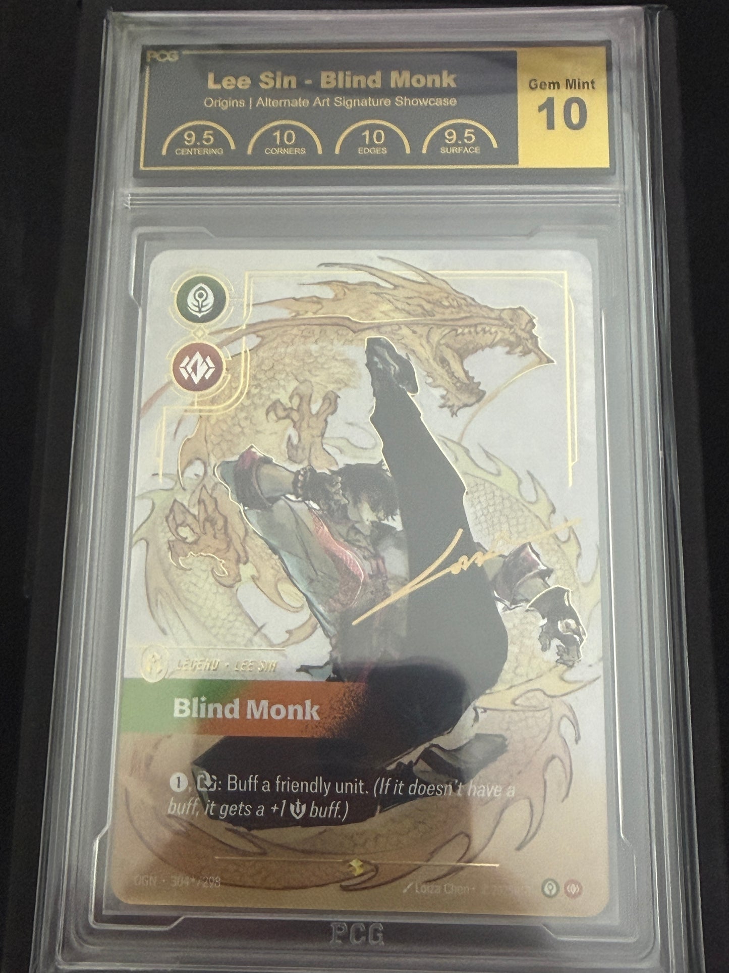 Lee Sin Overnumbered Signed Graded PCG Gem Mint 10