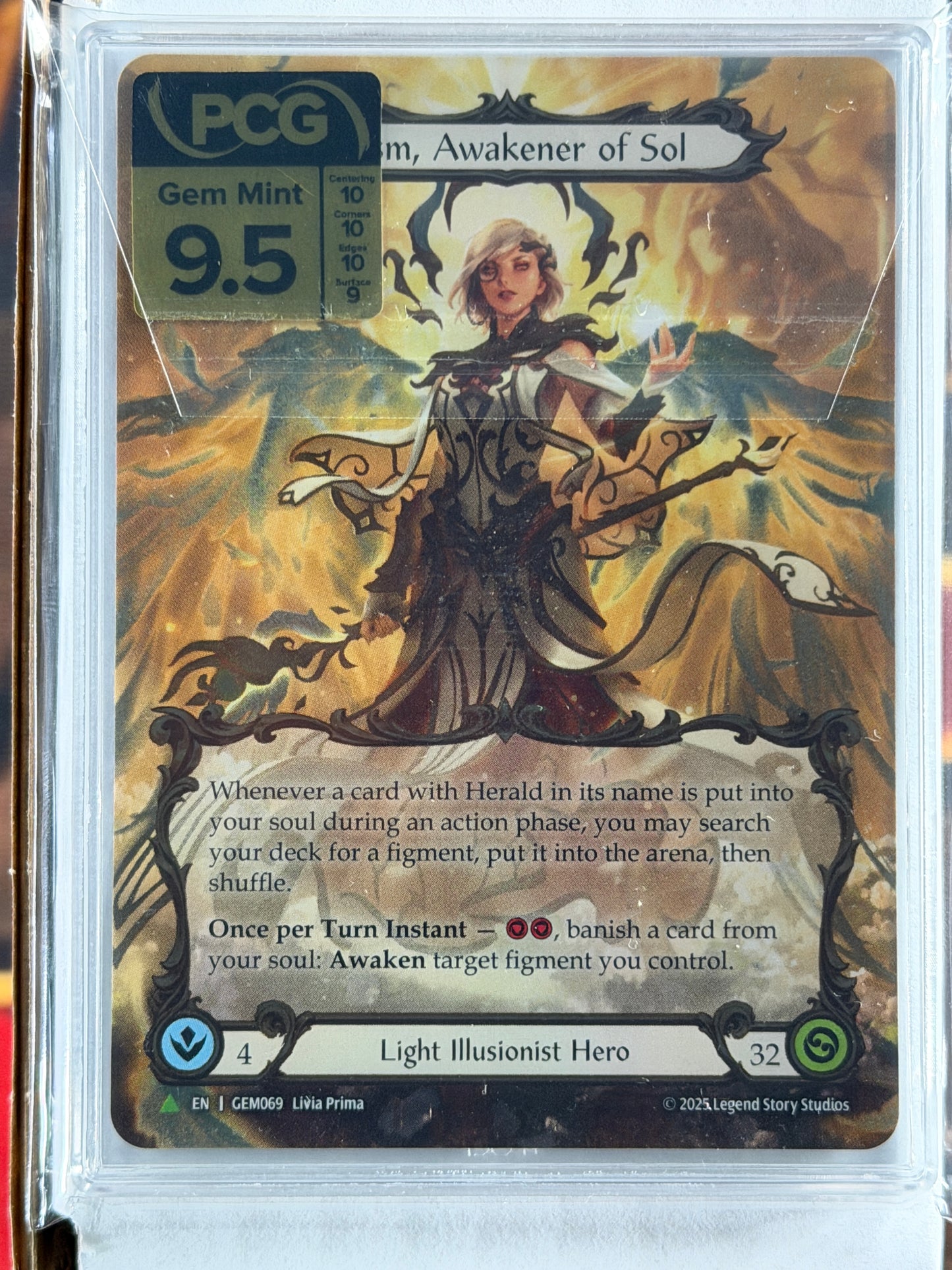 Prism, Awakener of Sol Cold Foil Marvel Graded Gem Mint 9.5 PCG