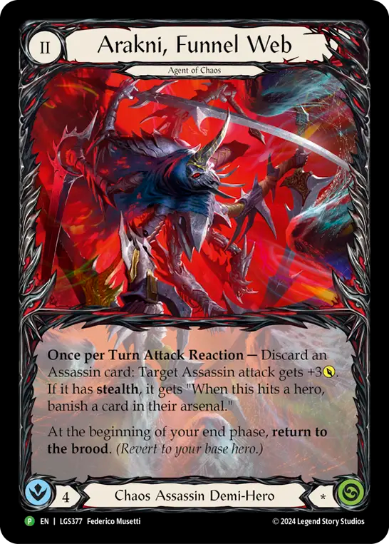 Arakni, Funnel Web Rainbow Foil Promo