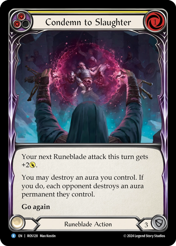 Condemn to Slaughter (Yellow) Rainbow Foil