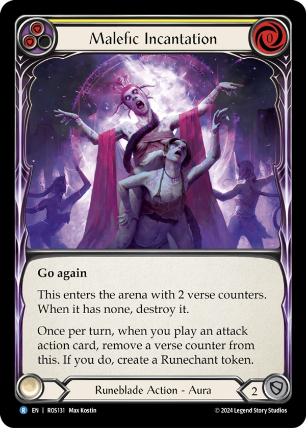 Malefic Incantation (Yellow) Rainbow Foil