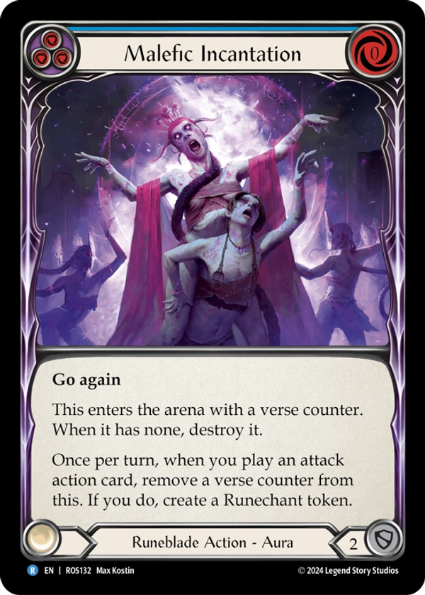 Malefic Incantation (Blue) Rainbow Foil