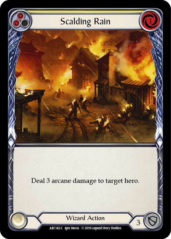 Scalding Rain (Yellow) Rainbow Foil 1st Edition