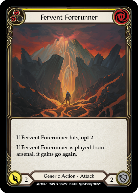 Fervent Forerunner (Yellow) Rainbow Foil 1st Edition
