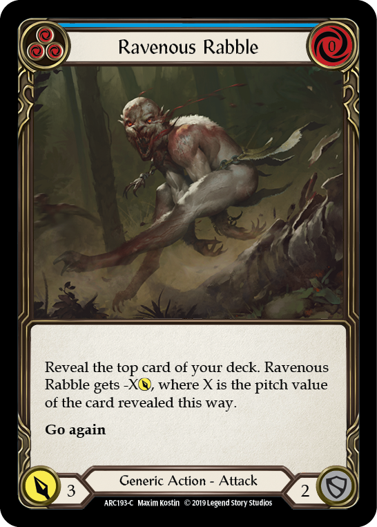 Ravenous Rabble (Blue) Rainbow Foil 1st Edition