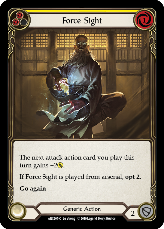 Force Sight (Yellow) Rainbow Foil 1st Edition