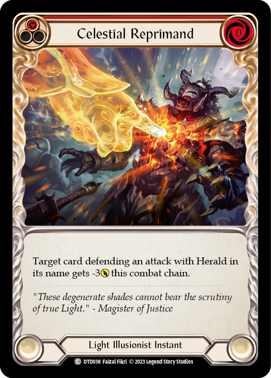 Celestial Reprimand (Red) Rainbow Foil