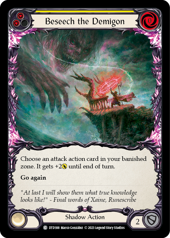 Beseech the Demigon (Yellow) Rainbow Foil