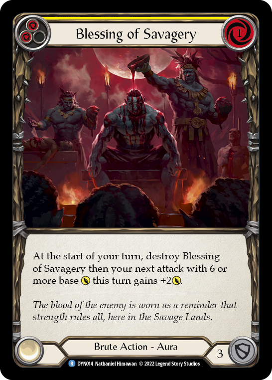 Blessing of Savagery (Yellow) Rainbow Foil