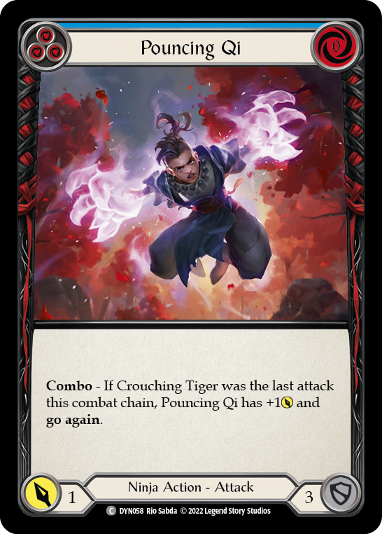 Pouncing Qi (Blue) Rainbow Foil