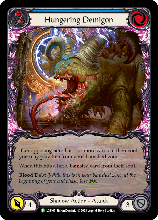 Hungering Demigon (Blue) Rainbow Foil Promo