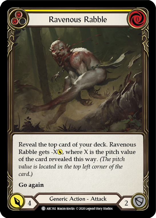 Ravenous Rabble (Yellow) Rainbow Foil (Unlimited)