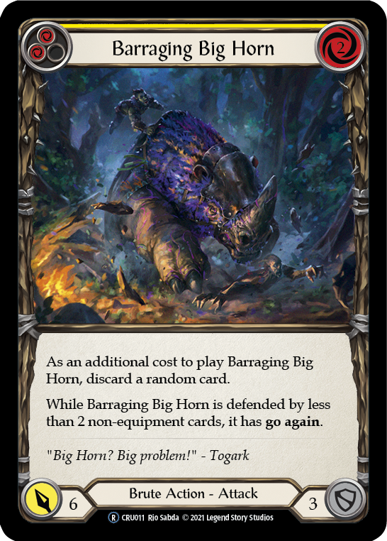 3x Barraging Big Horn (Yellow) (Unlimited)