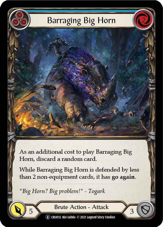 Barraging Big Horn (Blue) Rainbow Foil (Unlimited)
