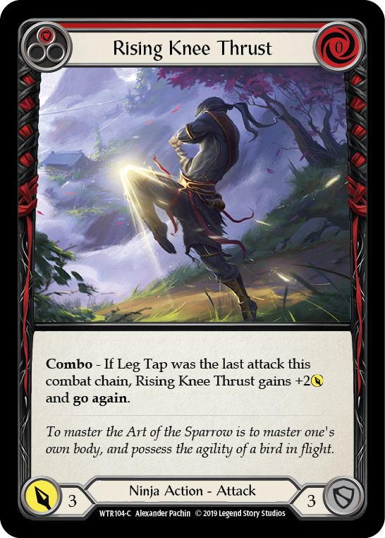 Rising Knee Thrust (Red) Rainbow Foil Alpha