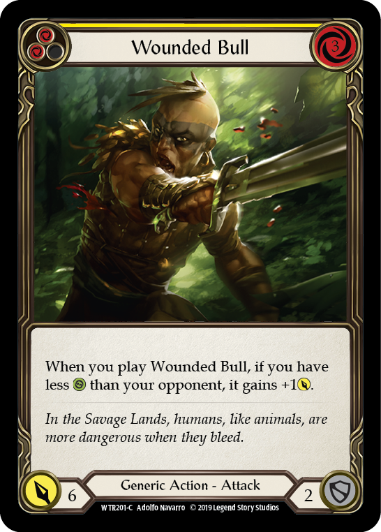 Wounded Bull (Yellow) Rainbow Foil Alpha