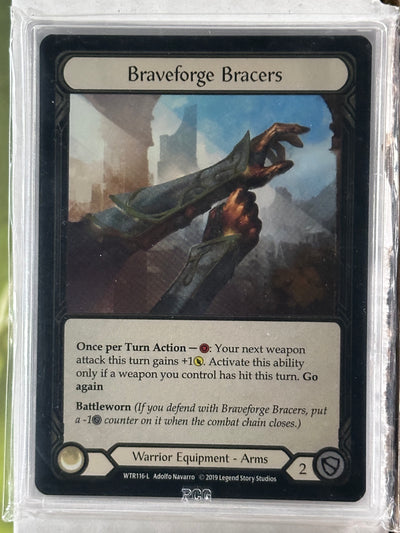 Braveforge Bracers Cold Foil Alpha Gem Mint 10 Graded Slim Slab