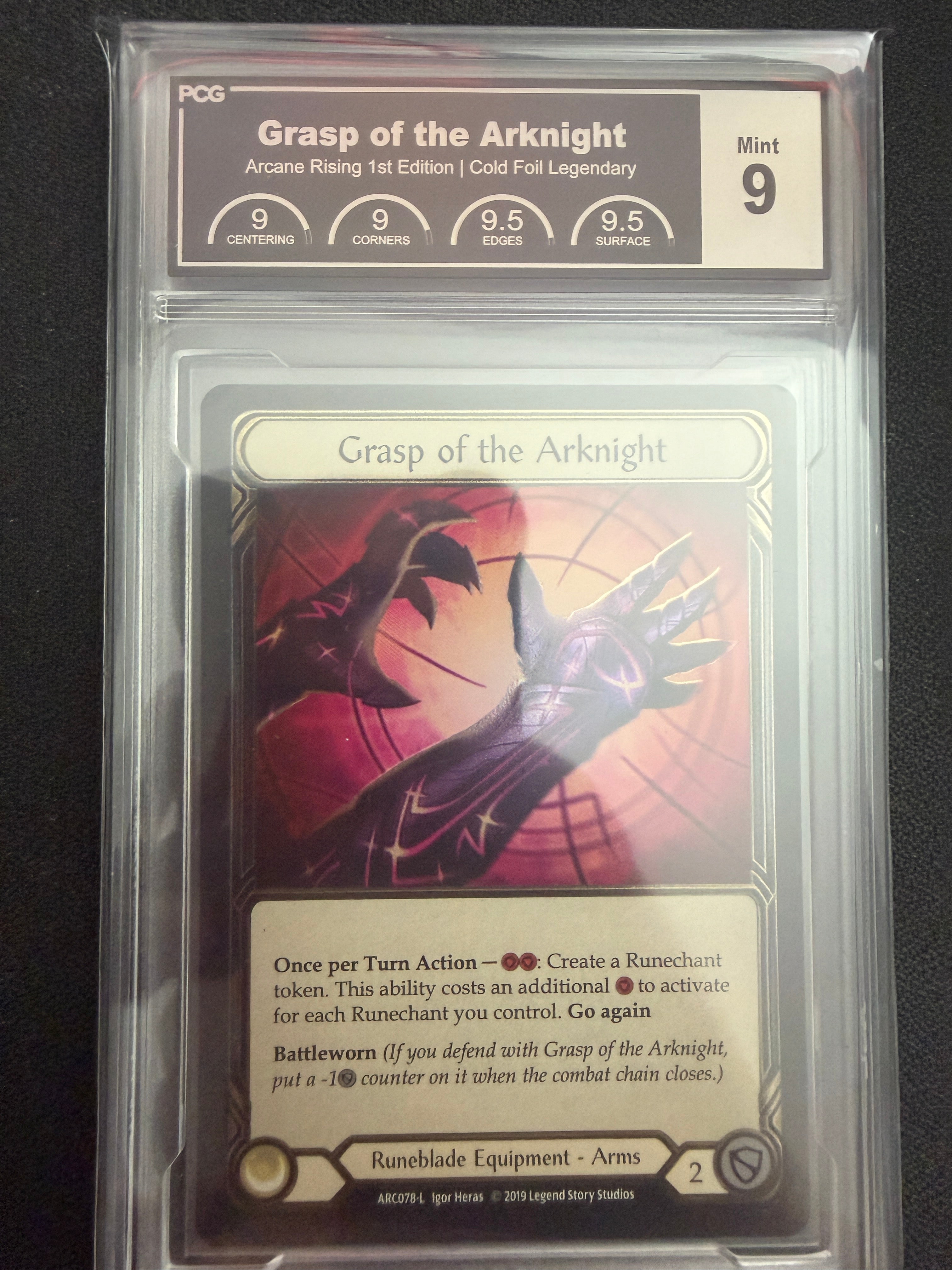 Grasp of the Arknight Cold Foil Graded PCG Mint 9 – Fluke & Box