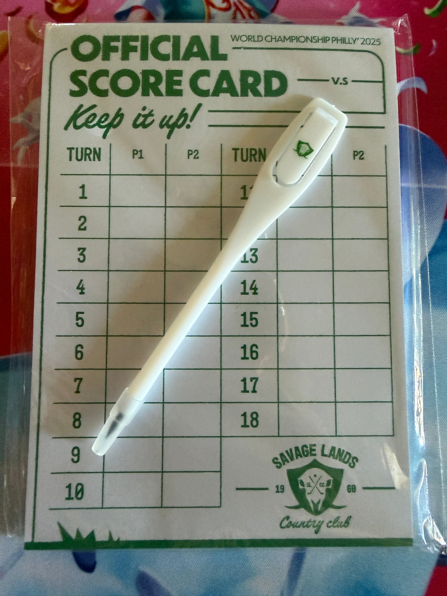 Savage Lands Official Score Card Pad + Pen