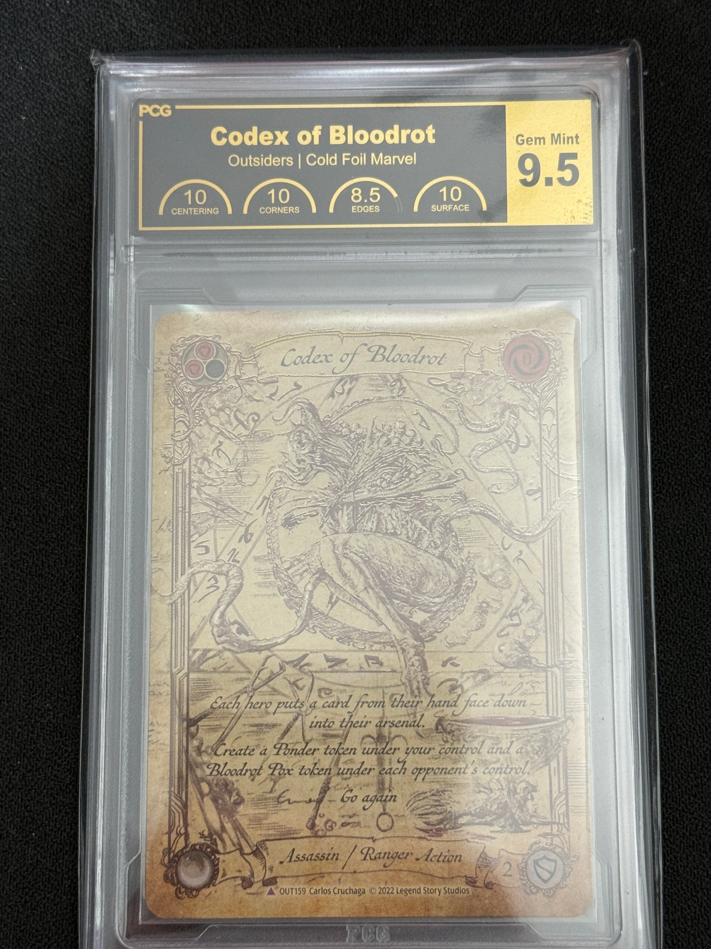 Codex of Bloodrot Marvel Cold Foil PCG Graded 9.5