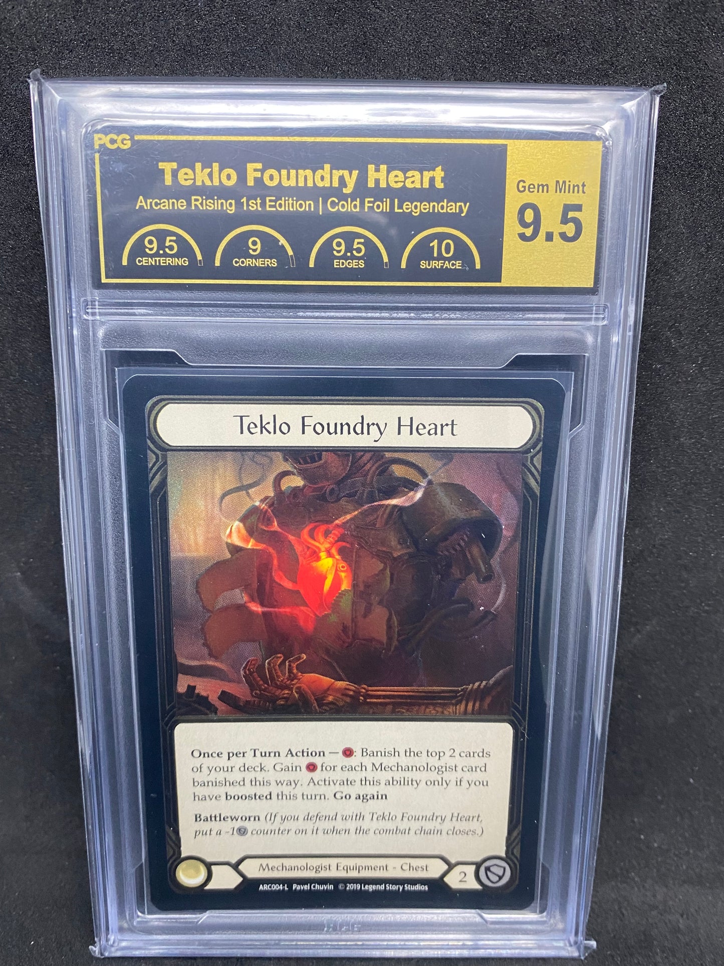 Teklo Foundry Heart Cold Foil 9.5 Graded Collector Slab