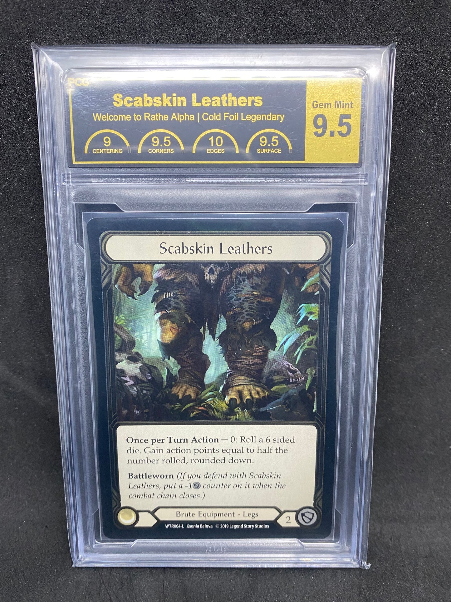 Scabskin Leather Cold Foil Alpha 9.5 Graded Collector Slab