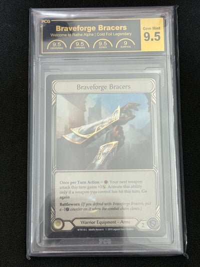 Braveforge Bracers Alpha Cold Foil PCG Graded 9.5