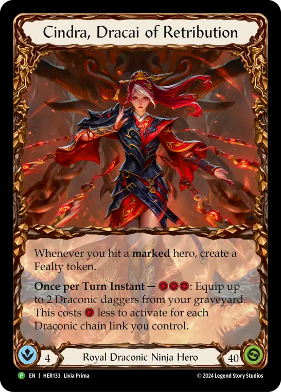 Cindra, Dracai of Retribution Rainbow Foil Promo