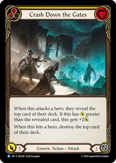 Crash Down the Gates (Yellow) Rainbow Foil