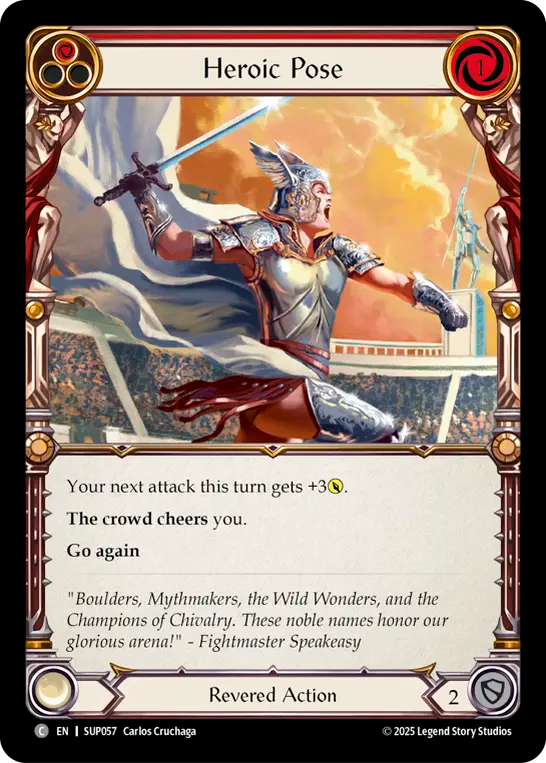 Heroic Pose (Red) Rainbow Foil