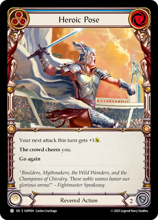 Heroic Pose (Blue) Rainbow Foil
