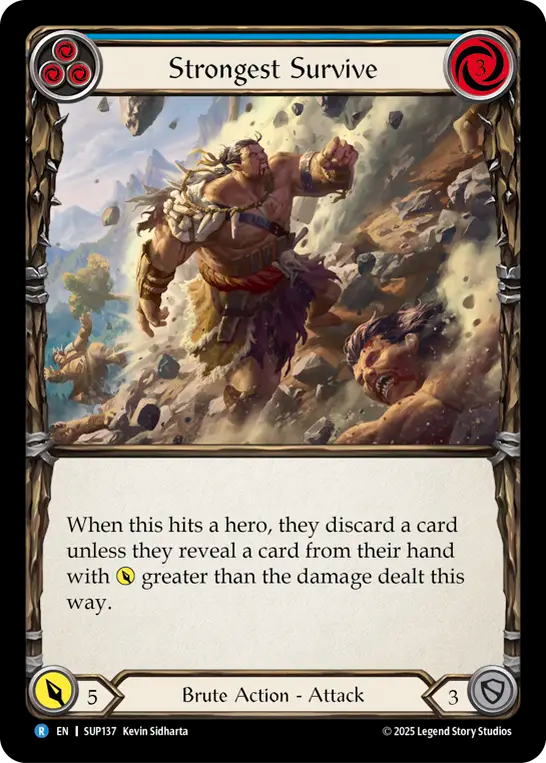 Strongest Survive (Blue) Rainbow Foil