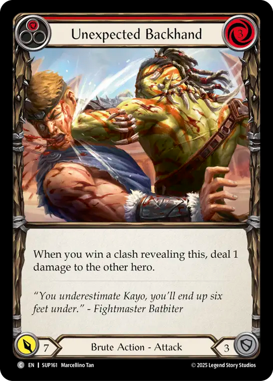 Unexpected Backhand (Red) Rainbow Foil