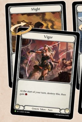 Might // Vigor Rainbow Foil Double-sided Promo