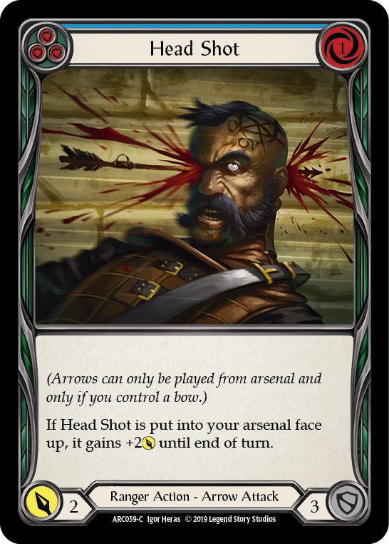 Head Shot (Blue) Rainbow Foil 1st Edition