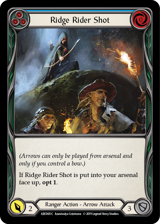 Ridge Rider Shot (Blue) Rainbow Foil 1st Edition