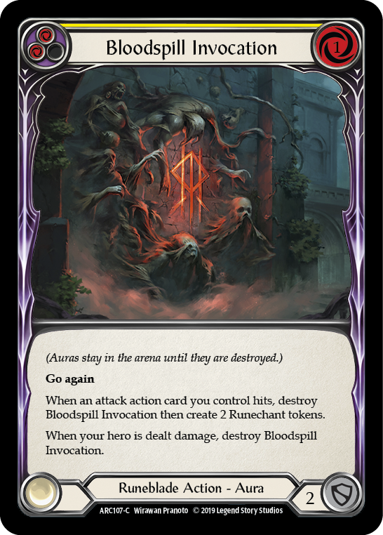 Bloodspill Invocation (Yellow) Rainbow Foil 1st Edition