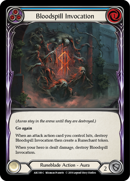 Bloodspill Invocation (Blue) Rainbow Foil 1st Edition