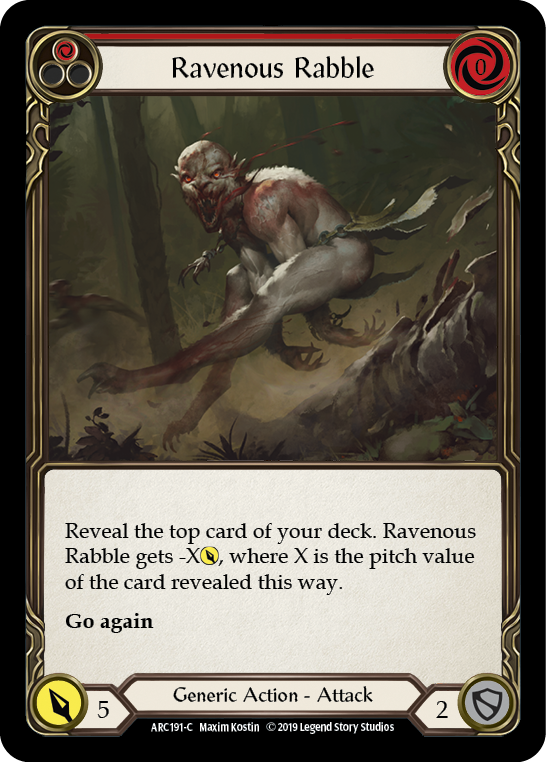 Ravenous Rabble (Red) Rainbow Foil 1st Edition