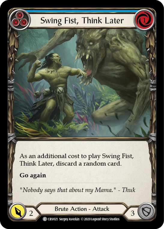 Swing Fist, Think Later (Blue) Rainbow Foil