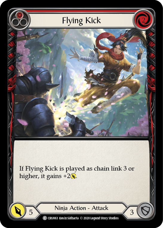 Flying Kick (Red) Rainbow Foil