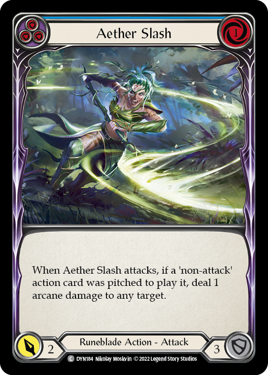 Aether Slash (Blue) Rainbow Foil