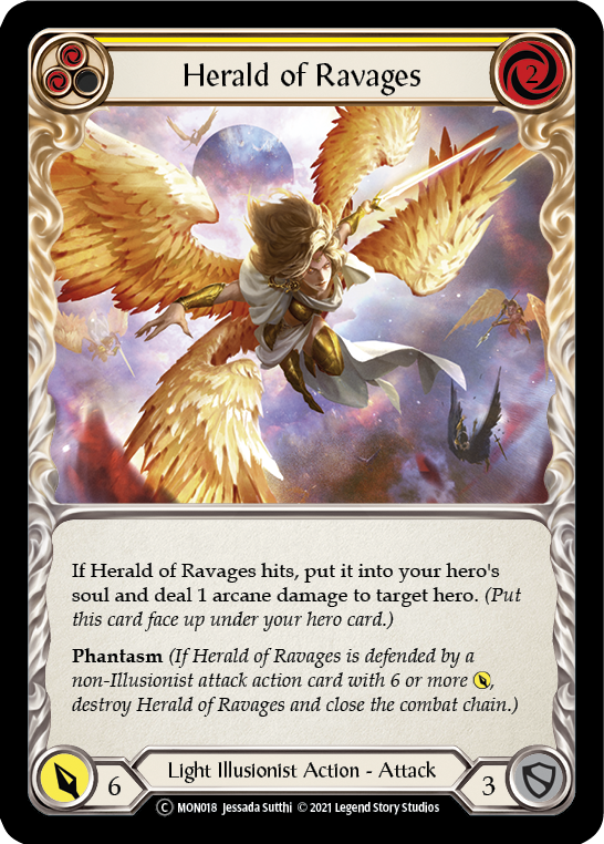 Herald of Ravages (Yellow) Rainbow Foil (Unlimited)