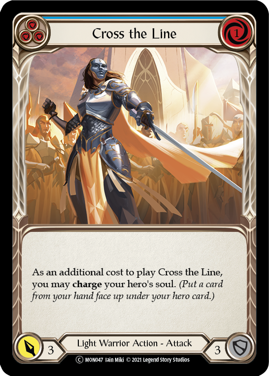 Cross the Line (Blue) Rainbow Foil (Unlimited)