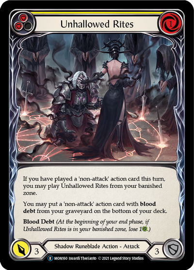 Unhallowed Rites (Yellow) Rainbow Foil (Unlimited)