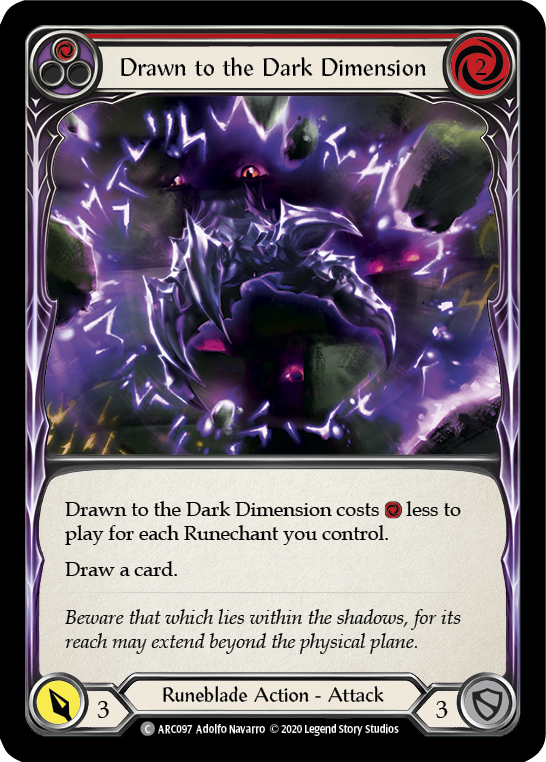 Drawn to the Dark Dimension (Red) Rainbow Foil (Unlimited)