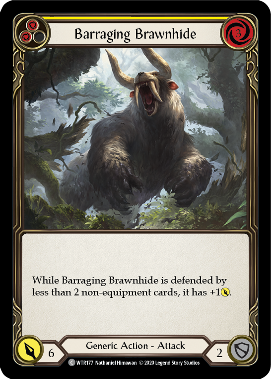 Barraging Brawnhide (Yellow) Rainbow Foil (Unlimited)